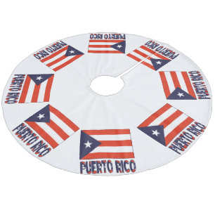 Puerto Rico och Puerto Ricos flagga Julgransmatta Fleece