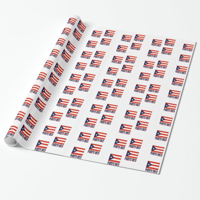 Puerto Rico och Puerto Ricos flagga Presentpapper (Utrullad)