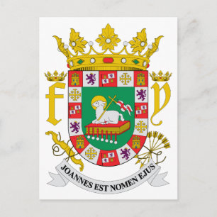 Puerto Rico Officiell Jackar av Arm Heraldry Symbo Vykort