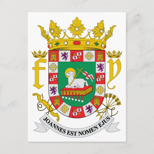 Puerto Rico Officiell Jackar av Arm Heraldry Symbo Vykort (Framsida)