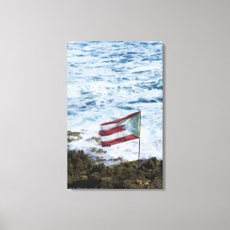Puerto Rico, Old San Juan, flagga Puerto ris Canvastryck