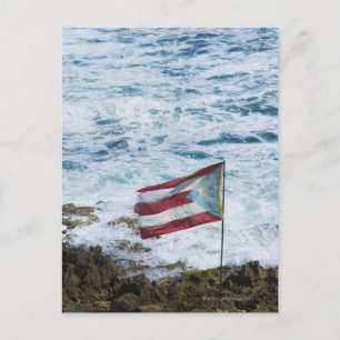 Puerto Rico, Old San Juan, flagga Puerto ris Vykort