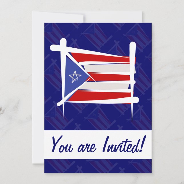 Puerto Rico-pensel, Flagga Inbjudningar (Framsida)