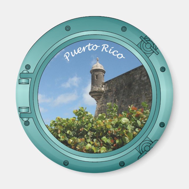 Puerto Rico Porthole Magnet (Framsidan)