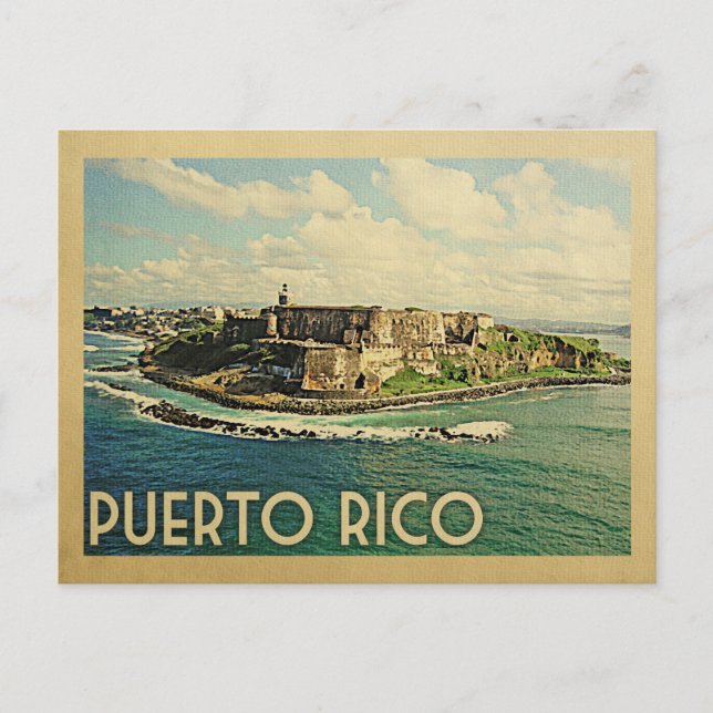Puerto Rico Postcard Vintage resor Vykort (Framsida)