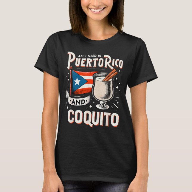 Puerto Rico Puerto Rican Eggnog Christmas Rum Coqu T Shirt (Framsida)