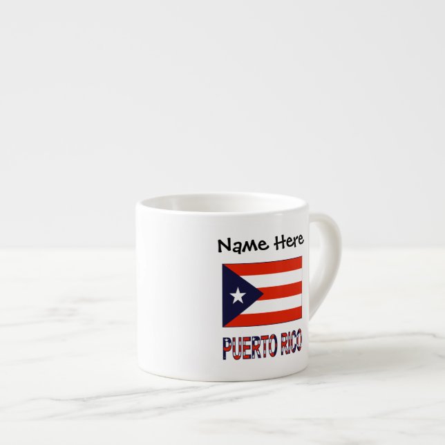 Puerto Rico Puerto Rican Flagga Blue Personalizati Espressomugg (Framsida höger)