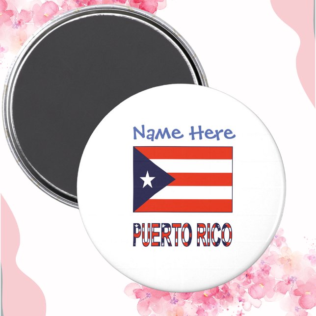 Puerto Rico Puerto Rican Flagga Blue Personalizati Magnet (Skapare uppladdad)