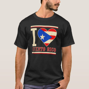 Puerto Rico Puerto Rican Flagga Kärlek Fläkt 4 T Shirt