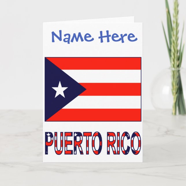 Puerto Rico Puerto Rico-flagga Blå Personalisering Kort (Framsida)