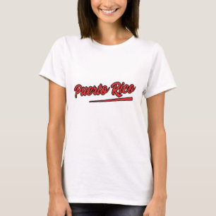 Puerto Rico Red Typography T Shirt