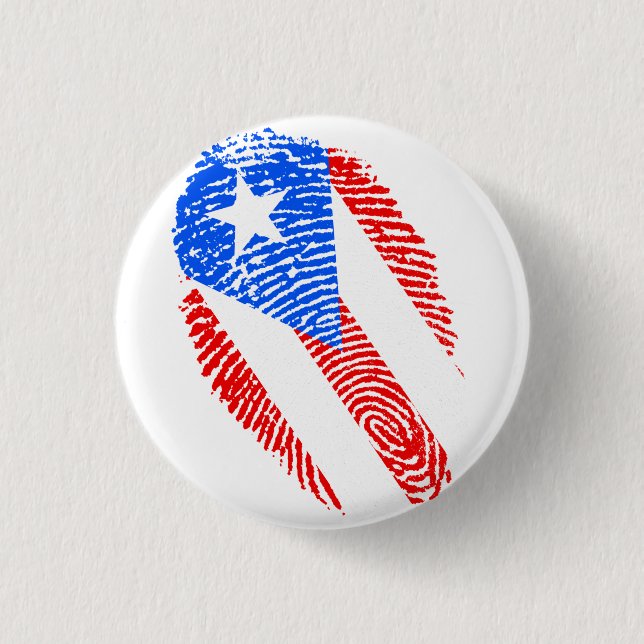 Puerto Rico, Red, White, Blue, Fingerprint Knapp (Framsida)