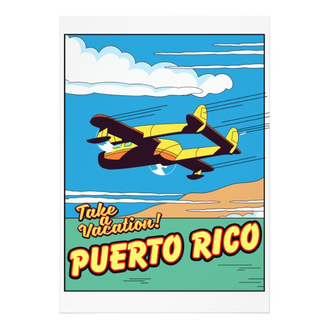 Puerto Rico-reseaffisch Fototryck (Framsidan)