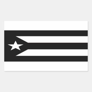 Puerto Rico Resistance Black and White Flagga Rektangulärt Klistermärke