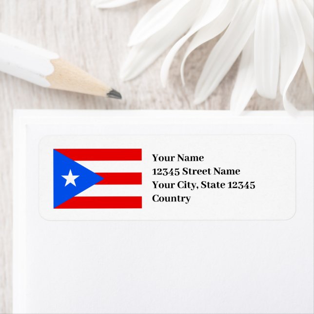 Puerto Rico-returetiketter Returadress Etikett (Insitu)