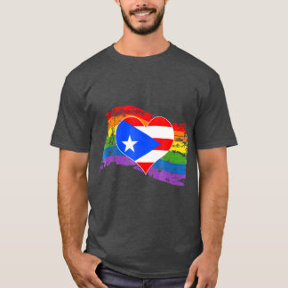 Puerto Rico Rican Gay pride Flagga HBT T Shirt