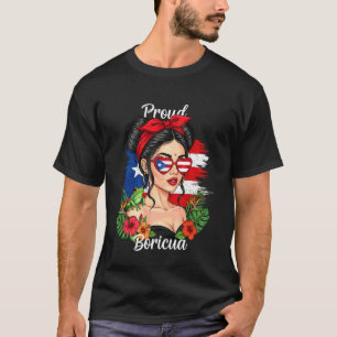 Puerto Rico Ricanska blomsterflickor Boricua för k T Shirt