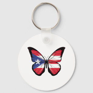 Puerto Rico rippade Flagga Nyckelring