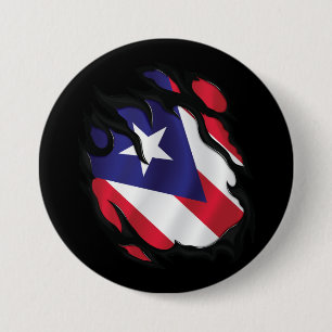 Puerto Rico Ripping Flagga Knapp