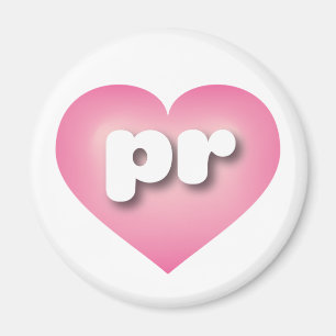 Puerto Rico Rosa Fade Heart - I kärlek PR Magnet