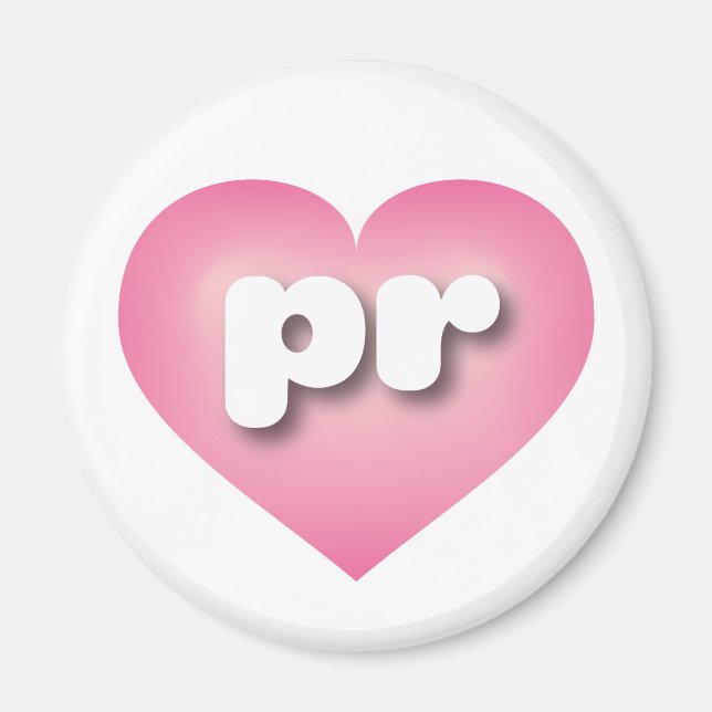 Puerto Rico Rosa Fade Heart - I kärlek PR Magnet (Framsidan)