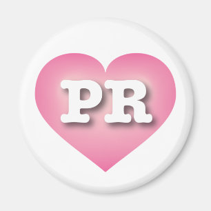 Puerto Rico Rosa Fade Heart - I kärlek PR Magnet