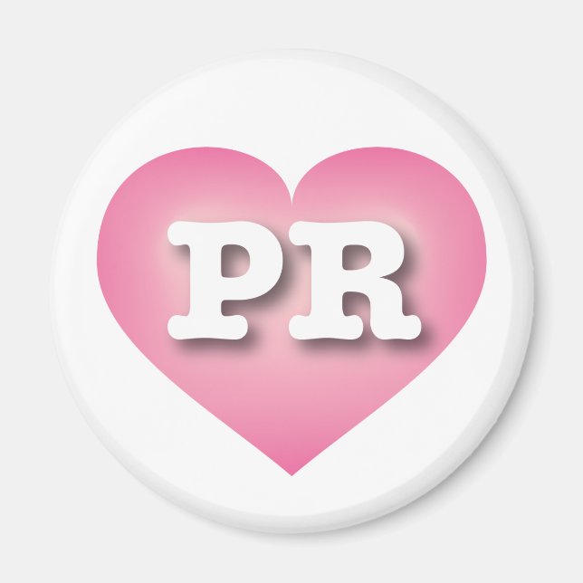 Puerto Rico Rosa Fade Heart - I kärlek PR Magnet (Framsidan)