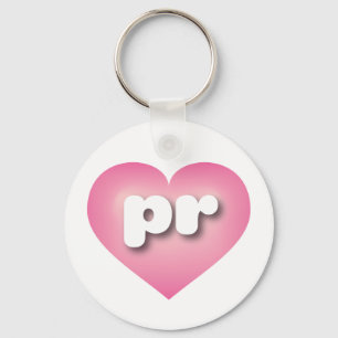 Puerto Rico Rosa Fade Heart - I kärlek PR Nyckelring