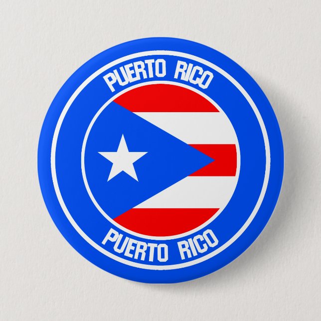 Puerto Rico Round Emblem Knapp (Framsida)