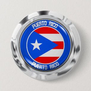Puerto Rico Round Emblem Knapp