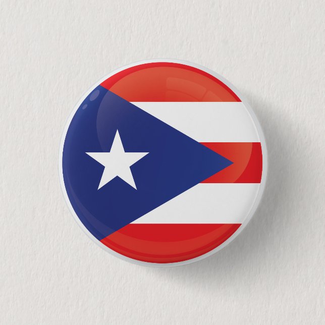 Puerto Rico Round Icon Flagga Knapp (Framsida)