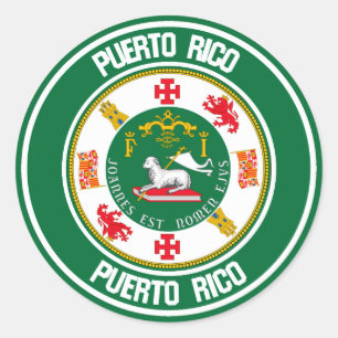 Puerto Rico rundaEmblem Runt Klistermärke