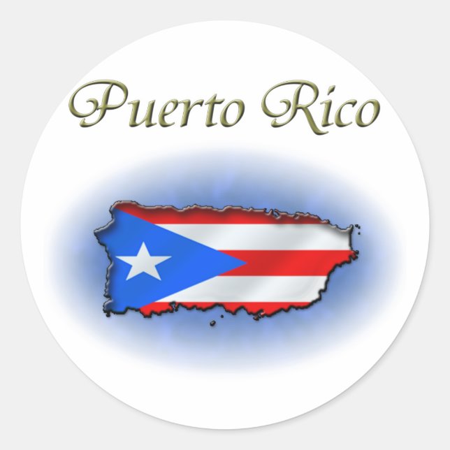 Puerto Rico Runt Klistermärke (Framsida)