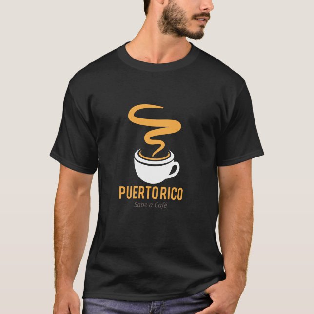 Puerto Rico Sabe en Café T Shirt (Framsida)