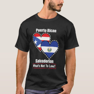 Puerto Rico Salvadoransk Hjärtan Flaggor Vad Finns T Shirt