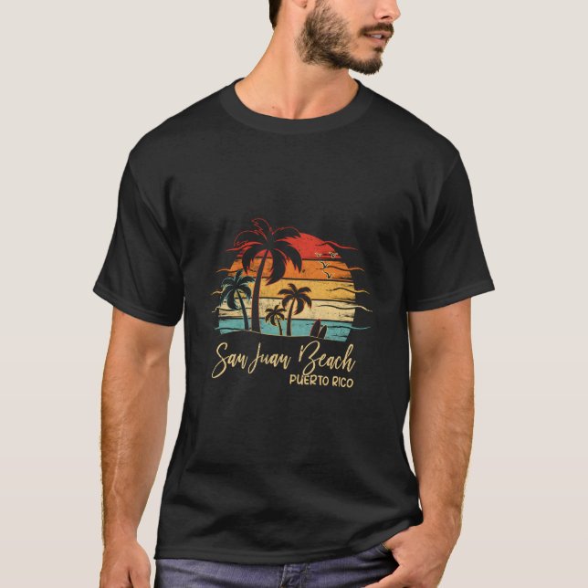 Puerto Rico San Juan Beach T Shirt (Framsida)
