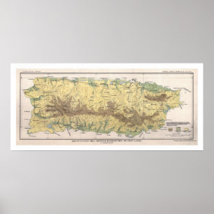 Puerto Rico Skörd Karta 1899 Poster