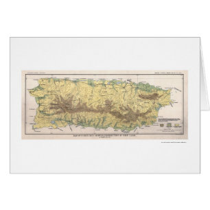 Puerto Rico skördkarta 1899 Hälsningskort