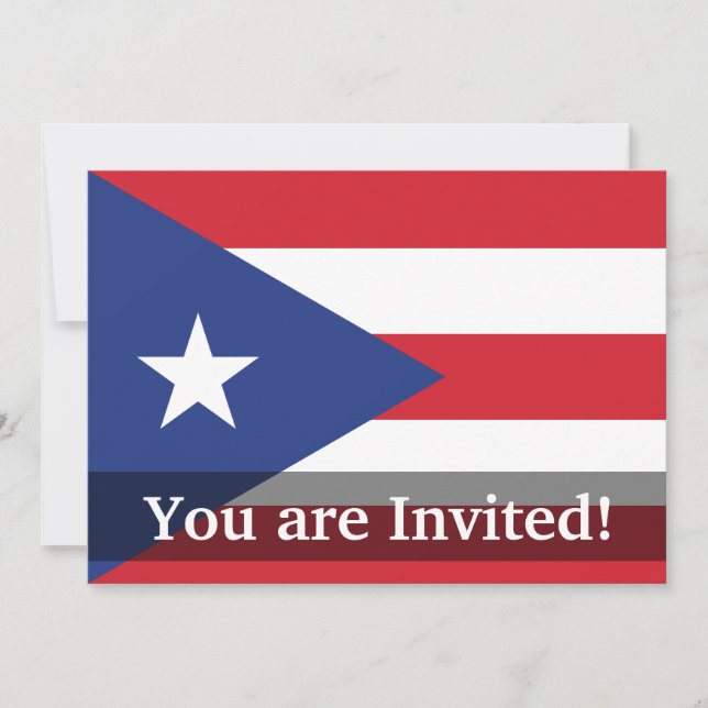 Puerto Rico slättflagga Inbjudningar (Framsida)