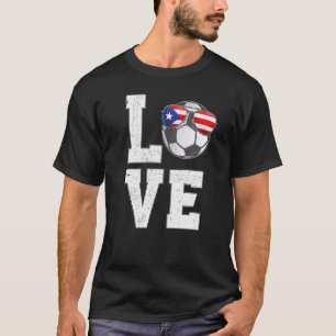 Puerto Rico Soccer Kärlek Puerto Rican Fläkt Flagg T Shirt