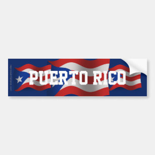 Puerto Rico som vinkar flagga Bildekal