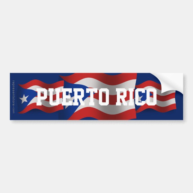 Puerto Rico som vinkar flagga Bildekal (Framsidan)