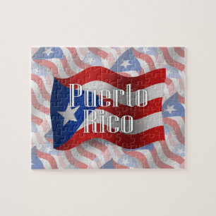 Puerto Rico som vinkar flagga Pussel