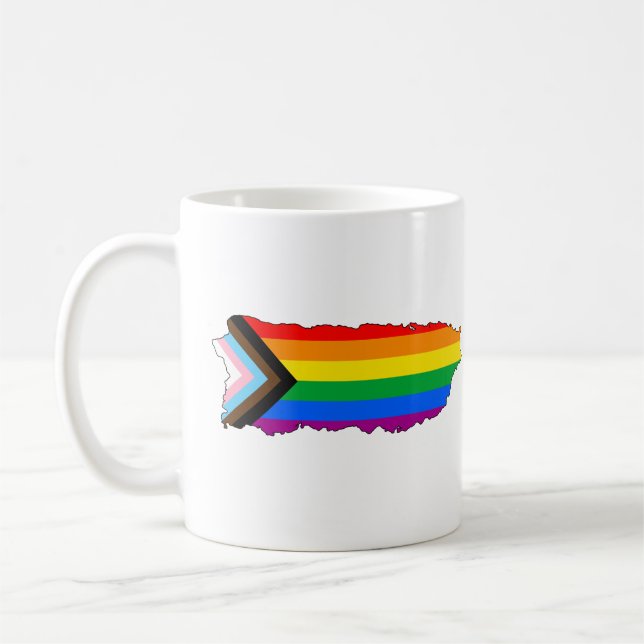 Puerto Rico Stat Stolt LGBTQ Progress Stolt Kaffemugg (Vänster)
