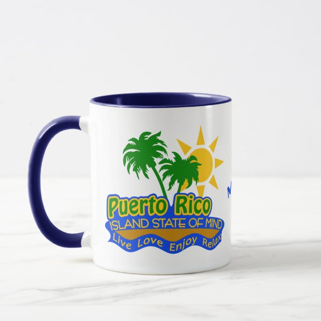 Puerto Rico State of Mind Custom Name mugg (Vänster)