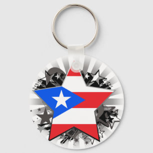 Puerto Rico stjärna Nyckelring