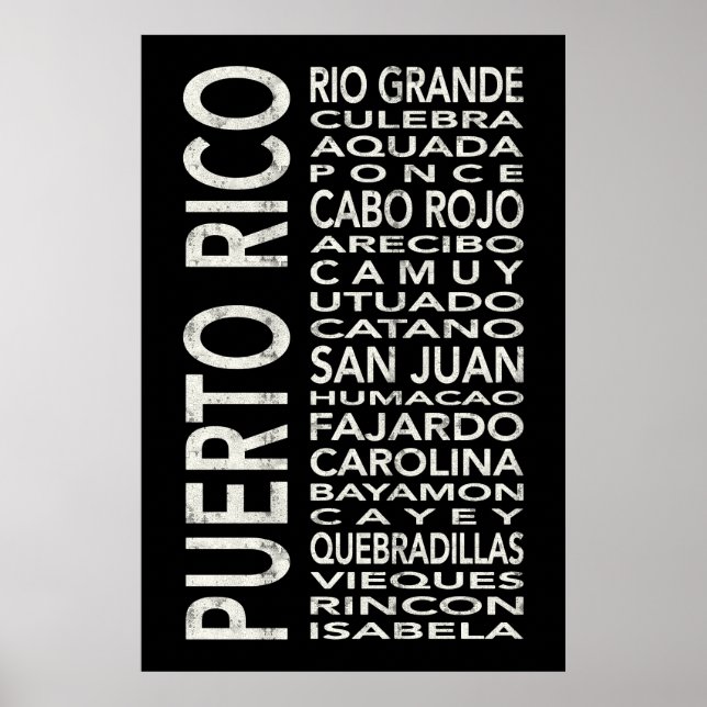 Puerto Rico Subway Art Bus Scroll Poster (Framsidan)