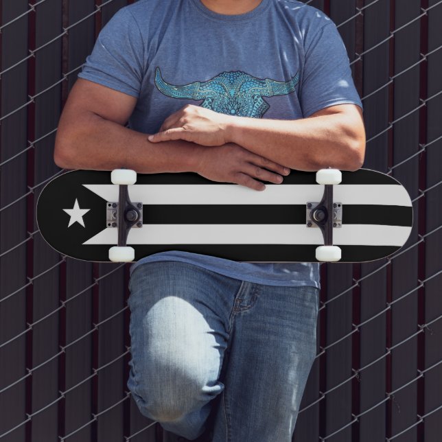 Puerto Rico Svarta Flaggan Mini Skateboard Bräda 18,5 Cm (Utomhus 3)