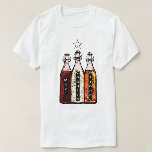 Puerto Rico Traditional Drinks T Shirt (Design framsida)