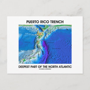 Puerto Rico Trench den största delen av Atlanten Vykort